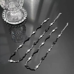 VILZSTUDIOS Irregular Wave Necklace Punk Black White