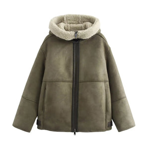 VILZSTUDIOS Plush Padded Hooded Jacket