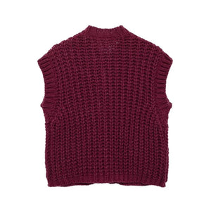 VILZSTUDIOS Chic Sleeveless Retro Knitted Sweater