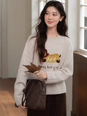 VILZSTUDIOS Casual Round Neck Knit Sweater