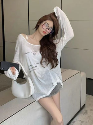 VILZSTUDIOS Sheer Mesh Cover-Up T-Shirt