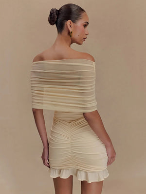 VILZSTUDIOS Sultry Ruffled Mesh Maxi& Mini Dress