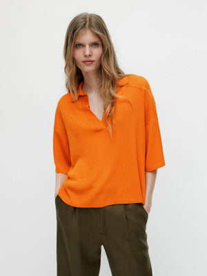 VILZSTUDIOS Summery Loose Polo Neck T-Shirt