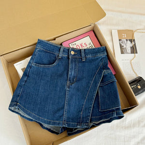 VILZSTUDIOS Spicy High Waist Denim A-Line Skirts