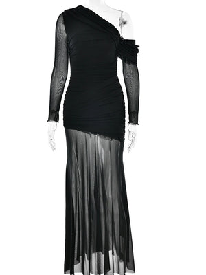 VILZSTUDIOS Sultry One Shoulder Maxi Dress