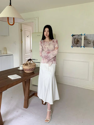VILZSTUDIOS Pink Pleated Ruffled Blouse