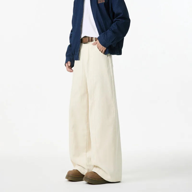 VILZSTUDIOS Beige Oversized Straight Corduroy Pants