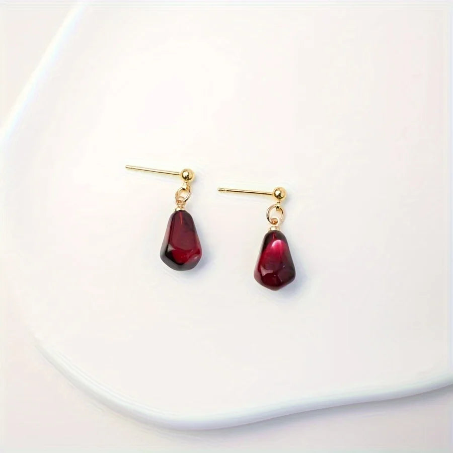 VILZSTUDIOS Vibrant Red Pomegranate Seed Dangle Earring
