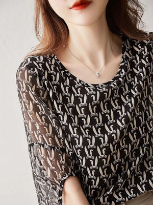 VILZSTUDIOS Versatile Loose Fit Chiffon Summer Blouse