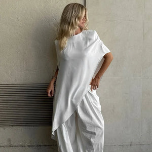 VILZSTUDIOS Elegant Loose Blouse with Shoulder Pads