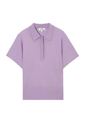 VILZSTUDIOS Lavender Knitted Polo T-Shirt
