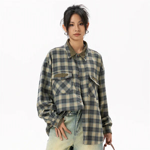 VILZSTUDIOS Plaid Casual Women's Shirt