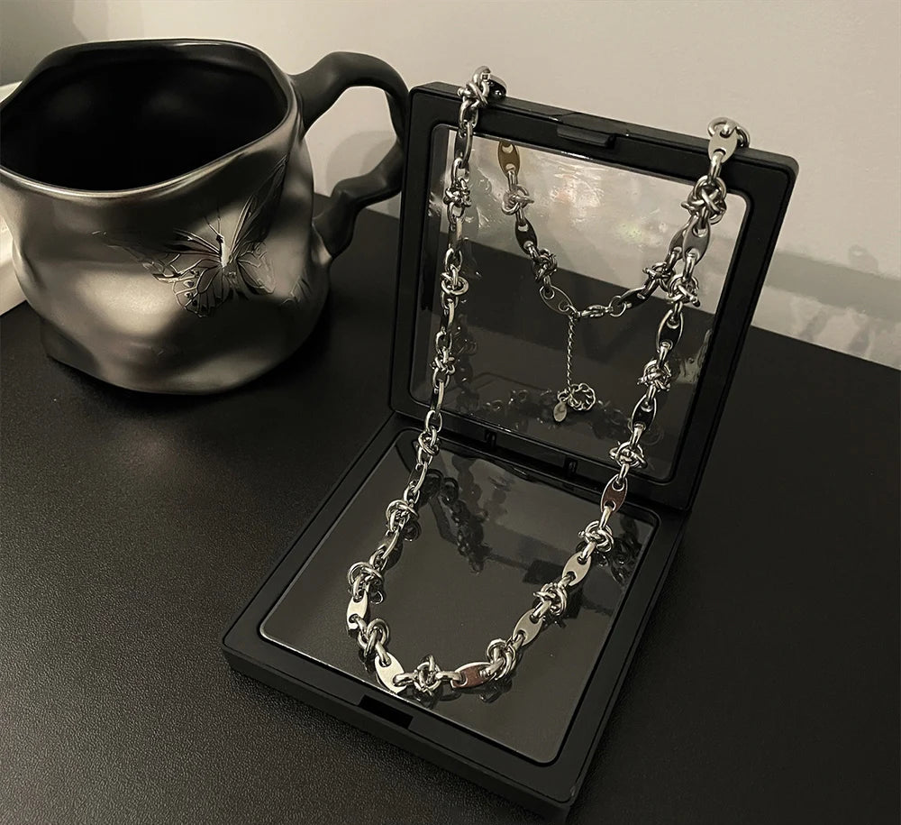 VILZSTUDIOS Luxury Stainless Steel Splicing Punk Necklace