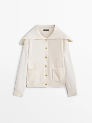 VILZSTUDIOS Wool Blend Cape Collar Cardigan