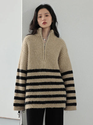 VILZSTUDIOS Cozy Chic Oversize Zip-Up Sweater