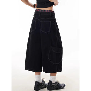 VILZSTUDIOS Black High Waisted Wide Leg Jeans