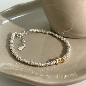 VILZSTUDIOS Geometric Beads Adjustable Gold Color Bracelet