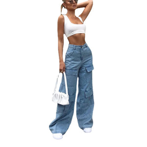 VILZSTUDIOS Wide Leg Cargo Denim Jeans