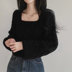 VILZSTUDIOS Elegant Lantern Sleeve Sweater