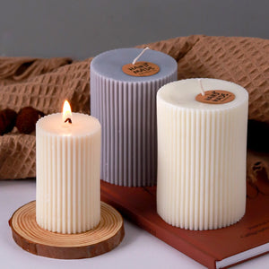VILZSTUDIOS Handmade Striped Silicone Candle Soap Mold