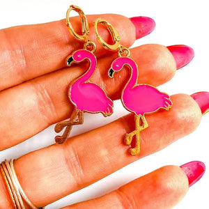 VILZSTUDIOS Golden Flamingo Bird Charm Earring