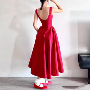 VILZSTUDIOS Elegant Backless Belted Slim Dress