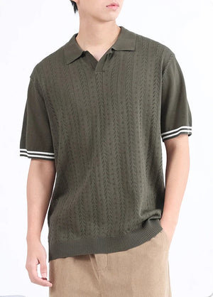 VILZSTUDIOS Luxury Knit Collared Men's T-Shirt