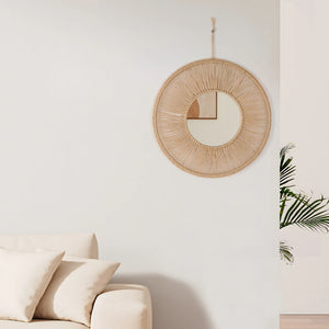 VILZSTUDIOS Handmade hemp rope mirror decoration mirror living room background decoration hallway shopping mall famous hotel wall decor