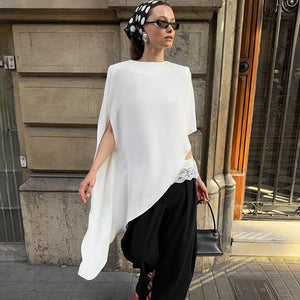 VILZSTUDIOS Elegant Loose Blouse with Shoulder Pads