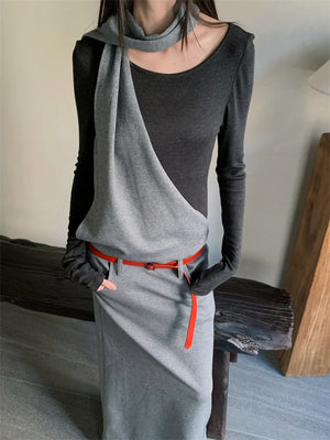 VILZSTUDIOS Designer Long Sleeve Maxi Dress