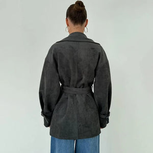 VILZSTUDIOS Retro Suede Lace-Up Jacket
