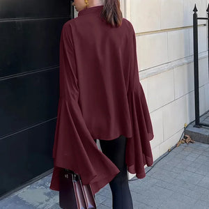 VILZSTUDIOS Elegant Ruffled Chiffon Blouse
