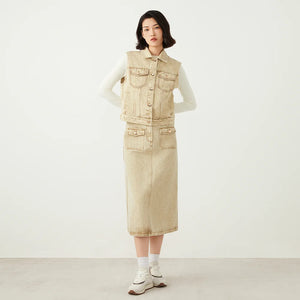 VILZSTUDIOS Luxury High Quality Pure Cotton Jeans Skirts