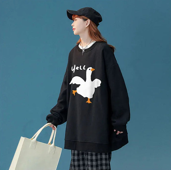 VILZSTUDIOS Cute Oversized Kawaii Duck Hoodie