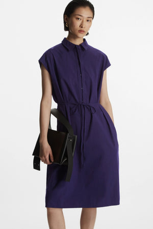 VILZSTUDIOS Casual Polo Neck Short Sleeve Mini Dress