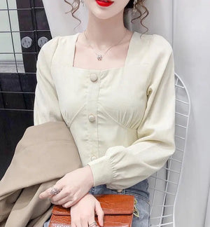 VILZSTUDIOS Cozy Corduroy Long Sleeve Women Blouse