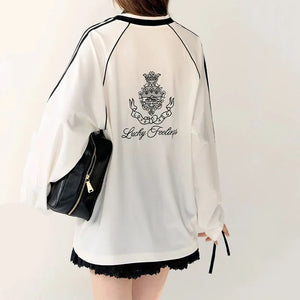 VILZSTUDIOS Sweet Bow White V Neck T-Shirt