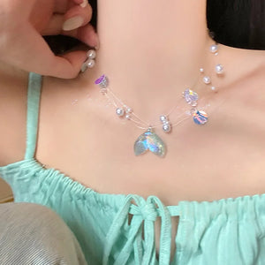 VILZSTUDIOS Vibrant Acrylic Fish Tail Beach Necklace