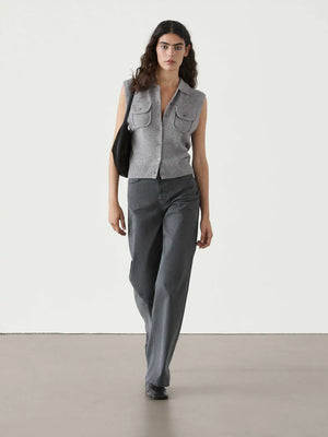 VILZSTUDIOS Grey Woolen Knit Sleeveless Vest