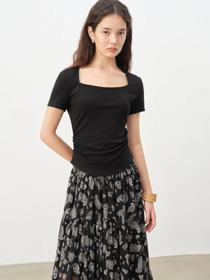 VILZSTUDIOS Slim Fit Square Neck T-Shirt