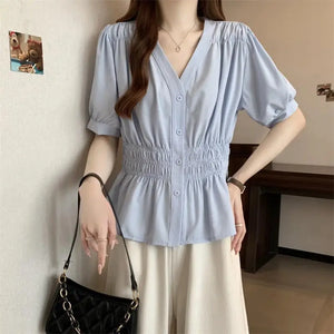 VILZSTUDIOS Oversized V-Neck Blouse