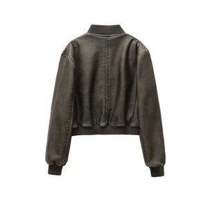 VILZSTUDIOS Vintage Leather Bomber Jacket