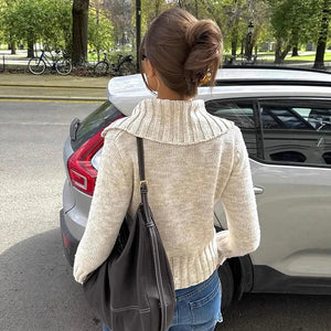 VILZSTUDIOS Chic Knitted Lapel Cardigan