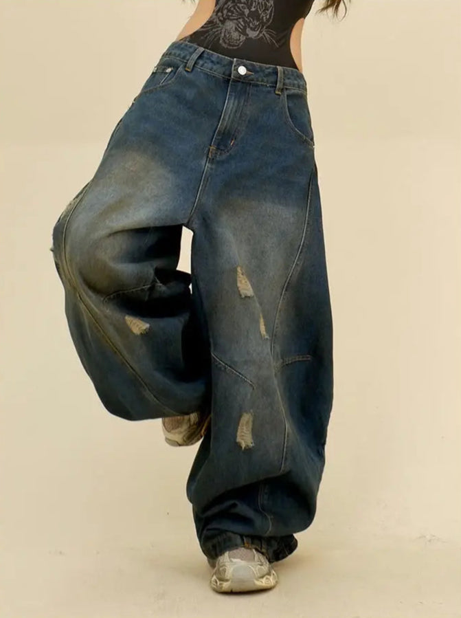 VILZSTUDIOS Trendy Loose Retro Wide Leg Jeans