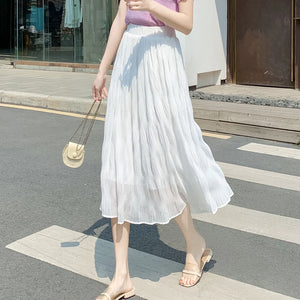 VILZSTUDIOS Pleated Chiffon High Waist Skirt