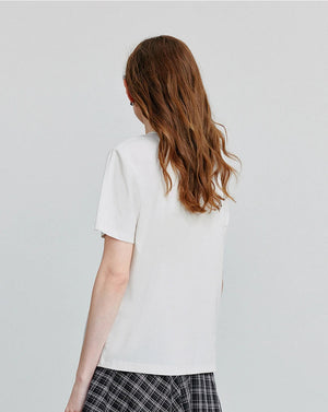 VILZSTUDIOS Comfortable Letter Print Round Neck T-Shirt