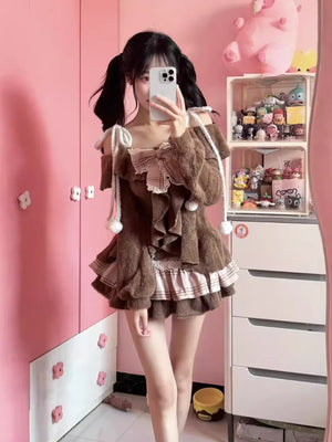 VILZSTUDIOS Sweet Lolita Bow Plaid Skirt