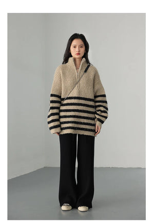 VILZSTUDIOS Cozy Chic Oversize Zip-Up Sweater