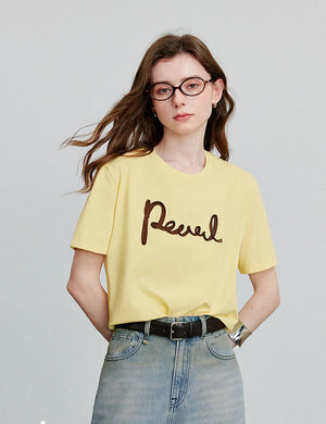 VILZSTUDIOS Comfortable Letter Print Round Neck T-Shirt