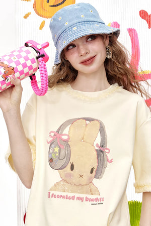 VILZSTUDIOS Laced Sleeves Casual T-Shirt